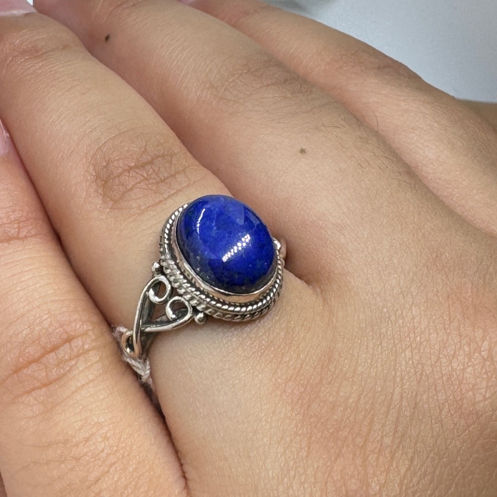 Ring  7 Lapis Stone 925 Silver